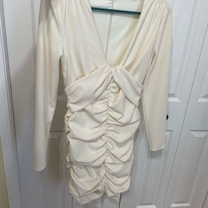 Zara cream ruched dress